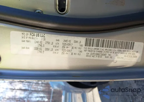 2016 Dodge Journey Sxt z USA, uszkodzony, nr VIN 3C4PDCBB8GT202097